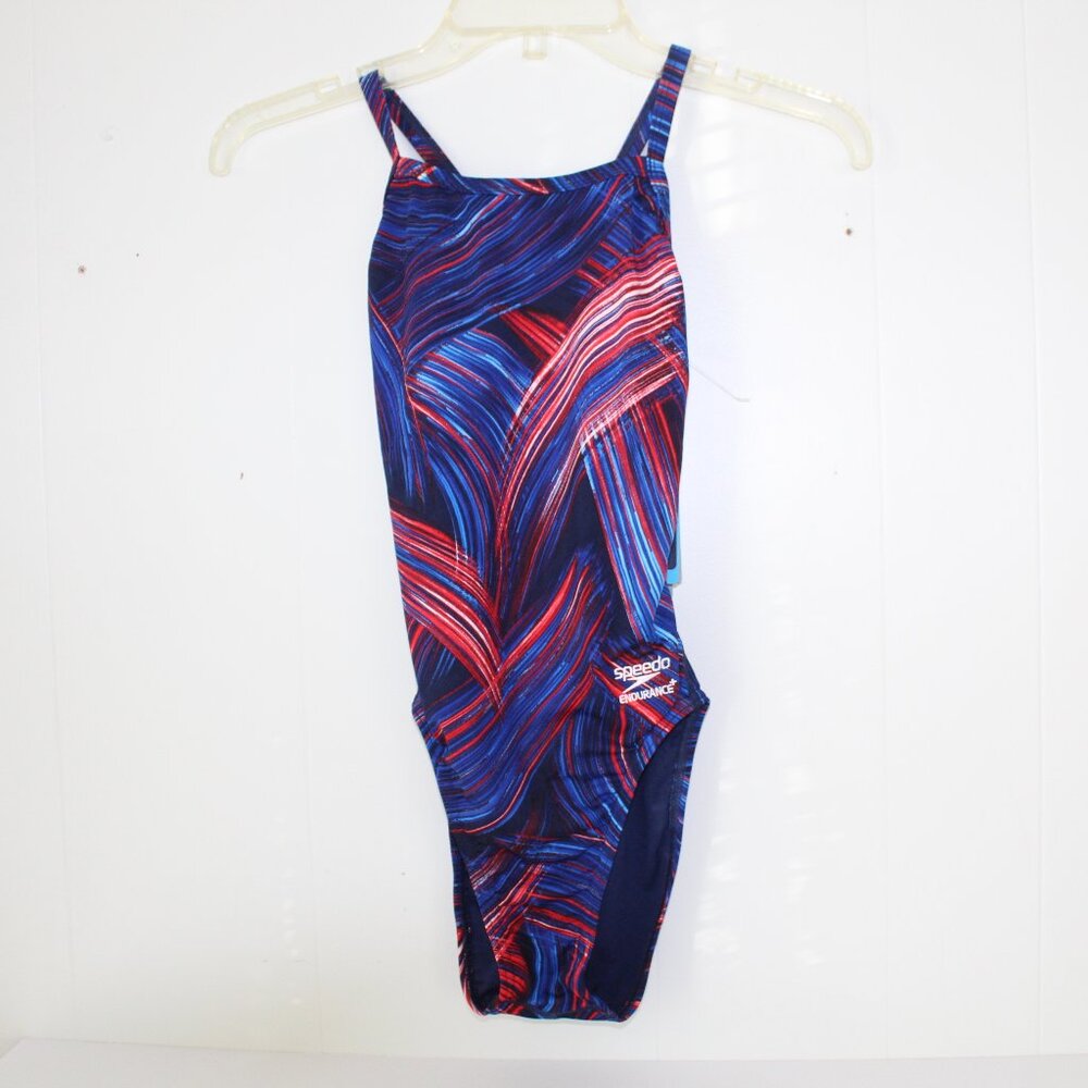 Spedo NavyRed White Endurance Fly Back One Piece